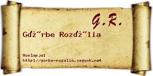 Görbe Rozália névjegykártya